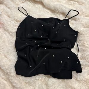 DO+BE Black Camisole with Rhinestone Details